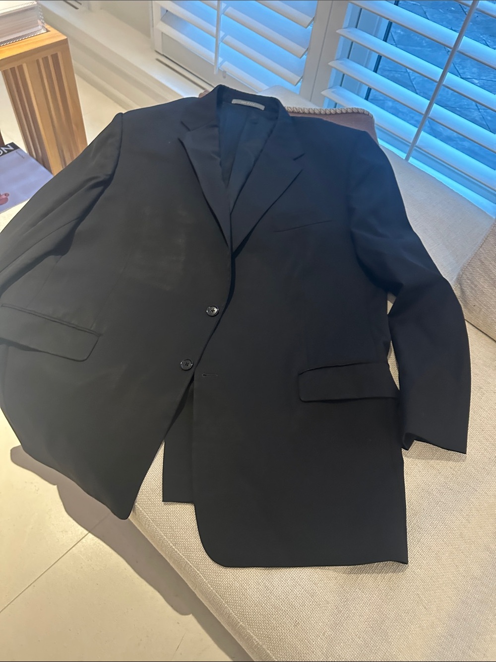 Hickey Freeman Men's Black Two-Button Sport Coat